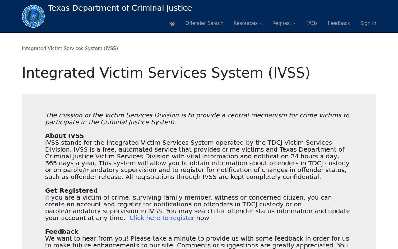 Sterling County arrest custody and parole notification portal