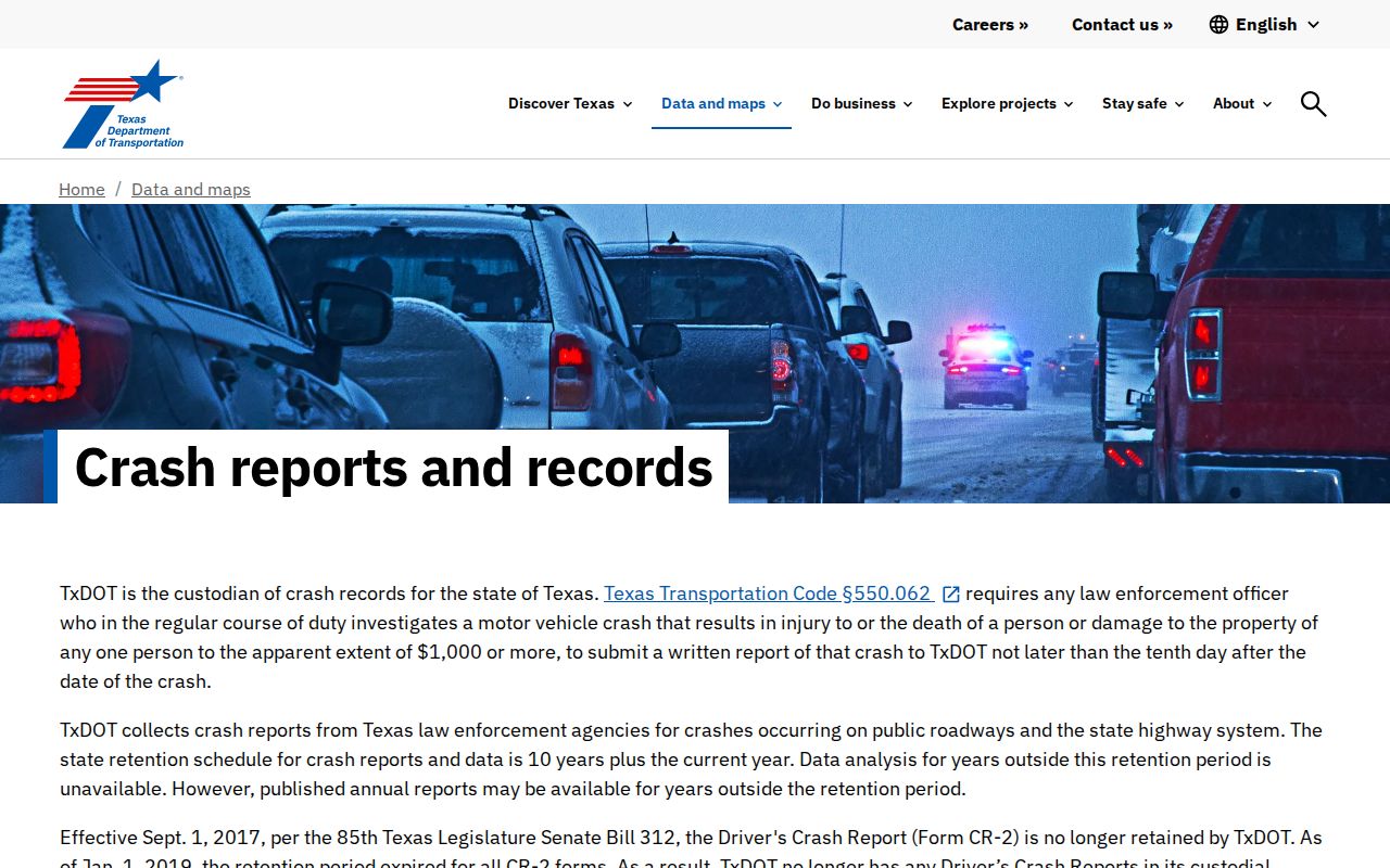 Sterling County criminal records official crash report route