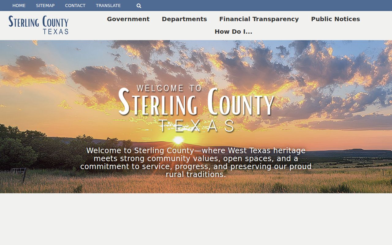 Sterling County criminal history records courthouse homepage