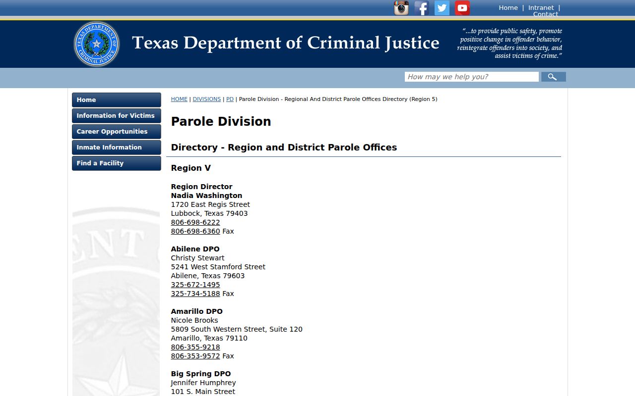 Sterling County criminal history San Angelo parole office